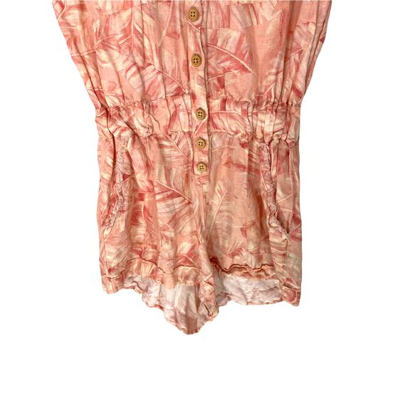 Show Me Your Mumu Bexley Tropical Resort Linen Blend Romper Missing Belt Small - Picture 5 of 12